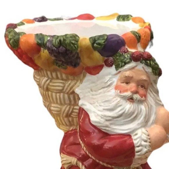 VINTAGE DEPARTMENT 56 Peggy Toole 2001 Christmas Santa Candle Holder Hand Painte - Picture 2 of 8